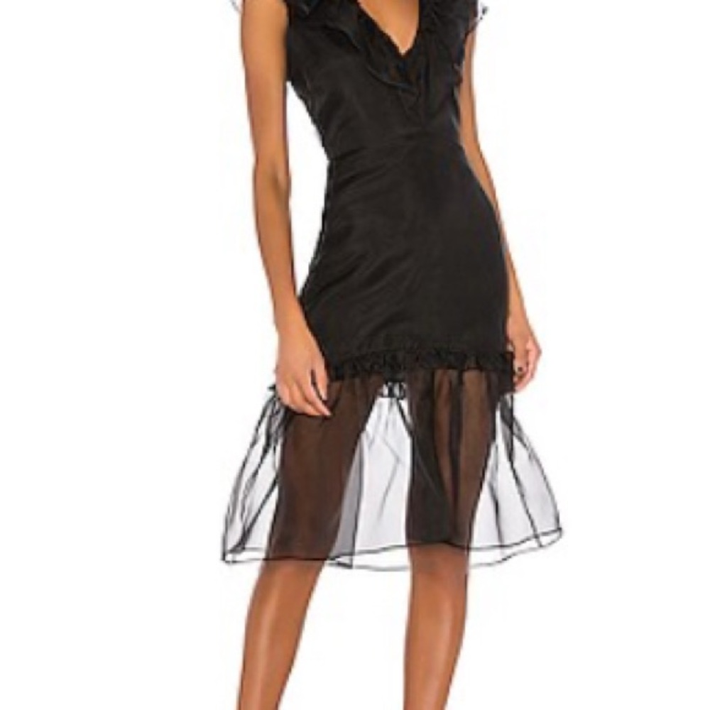 Elegant Black Sheer Midi Dress